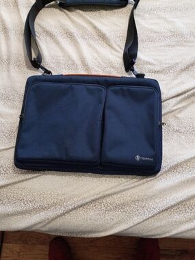 Tomtoc Navy Laptop Messenger Bag for Men